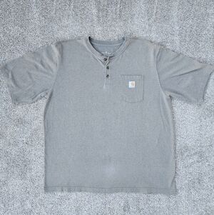 Carhartt Original Fit Henley Neck T-Shirt With Pocket Sage Green Men's 2X 2XL